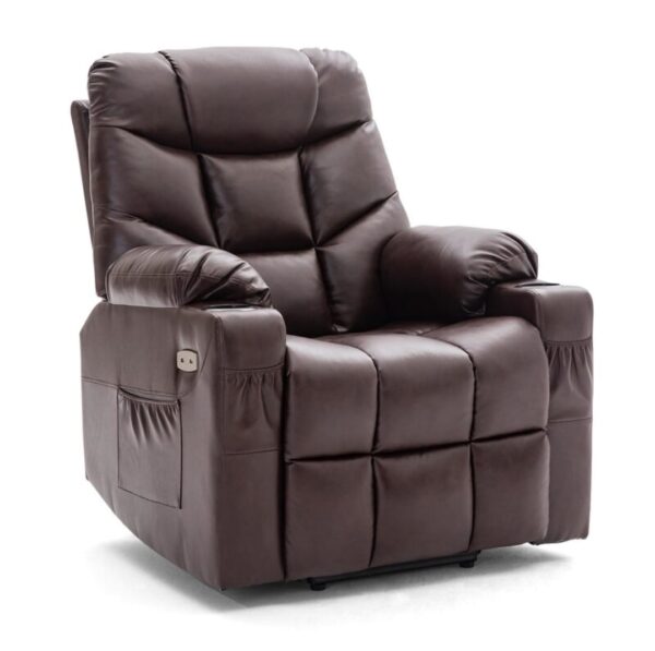 Power Lift Assist Standard Recliner With Massager, Heating And Usb Charge